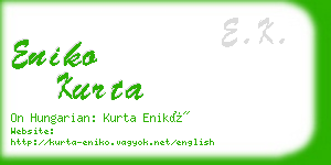 eniko kurta business card